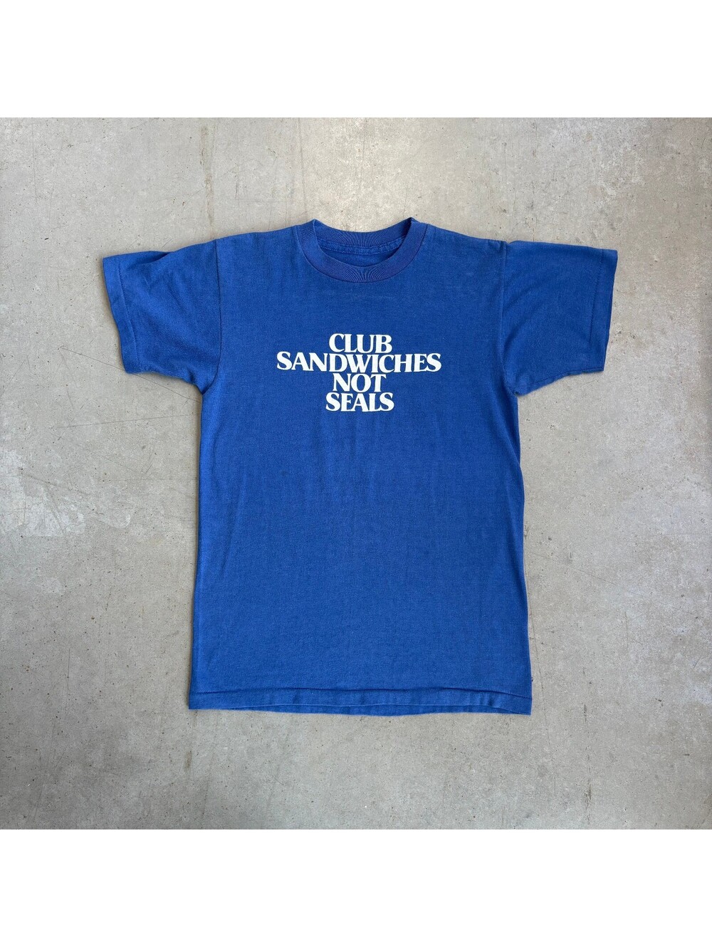 Vintage 80s The Humane Society Seals Graphic T-Shirt Small Blue